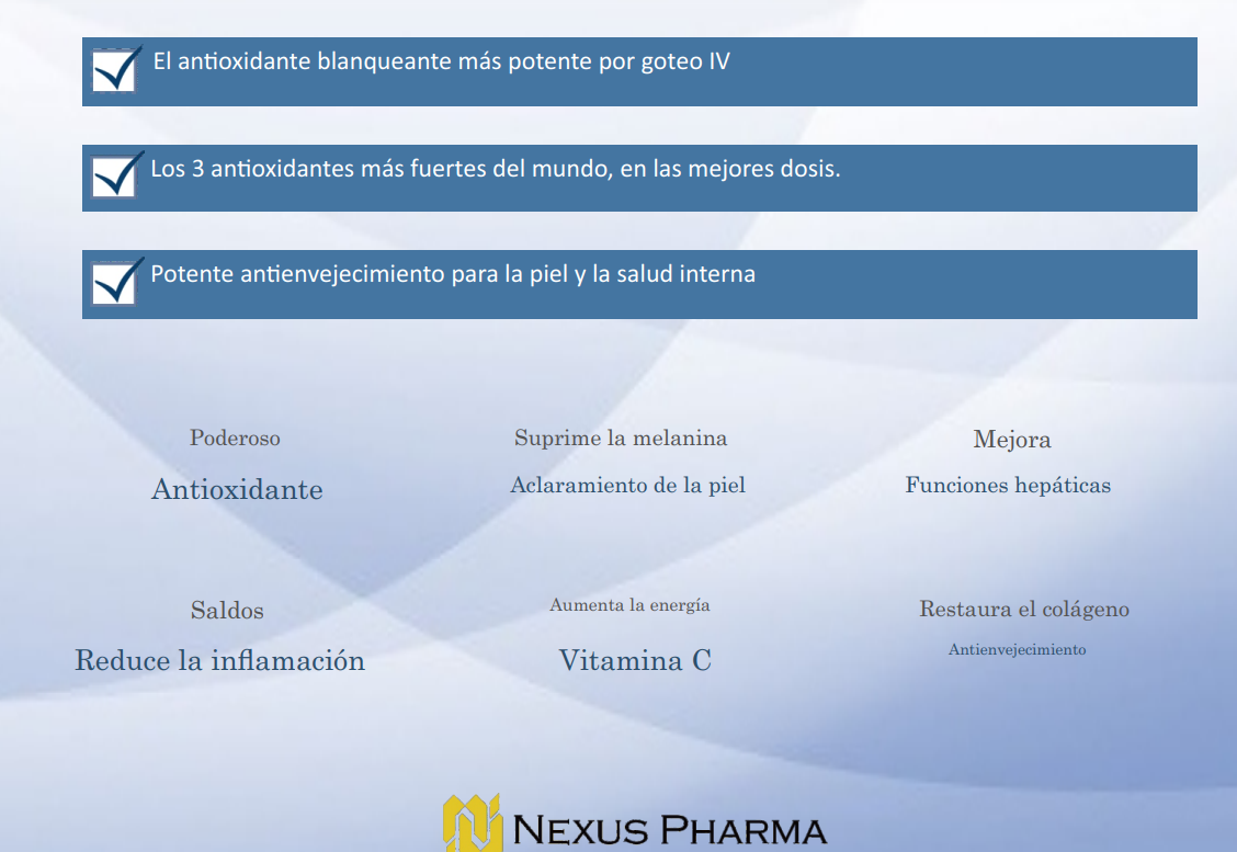 KIT Glutanex Drip – Glutatión inyectable para blanqueamiento, detox y antioxidación