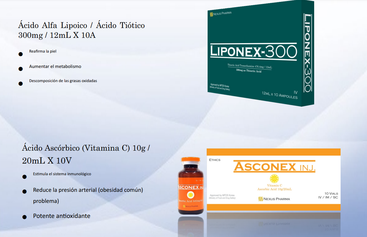 KIT Glutanex Drip – Glutatión inyectable para blanqueamiento, detox y antioxidación