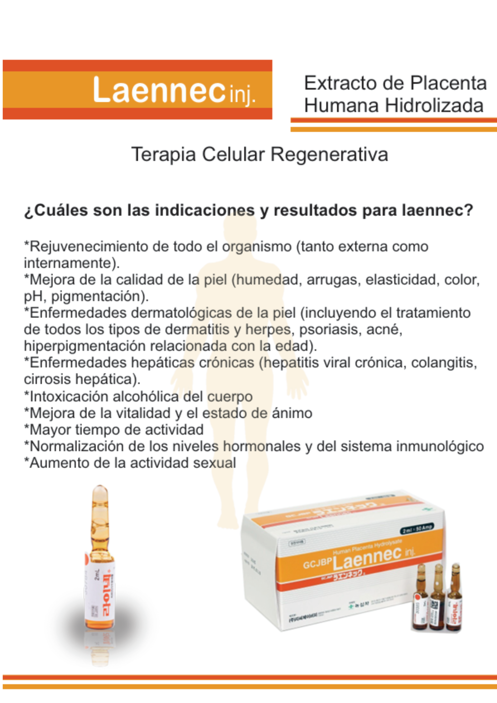 LAENNEC INJ. 10 viales- Terapia Regenerativa con Placenta Japonesa | Rejuvenecimiento Celular y Antienvejecimiento