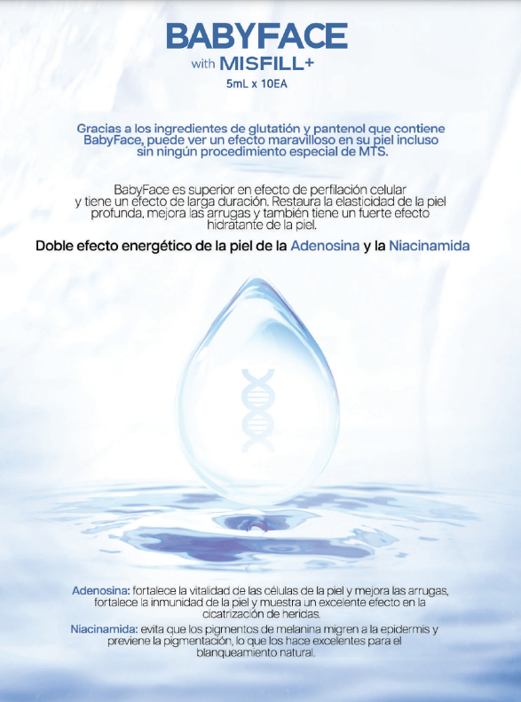 Misfill Baby Face – Caja con 10 viales + Dermastamp de regalo | Rejuvenecimiento facial intensivo