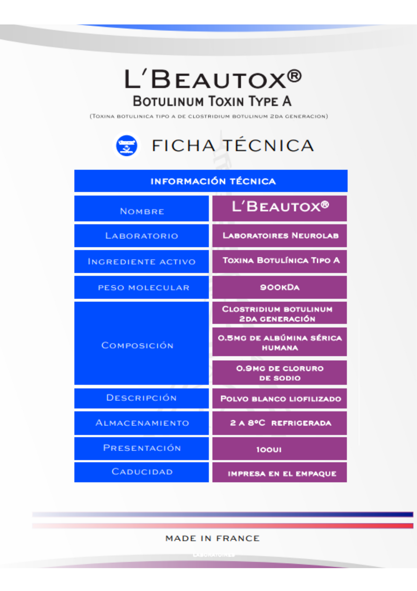 L´beautox toxina botulinica tipo A